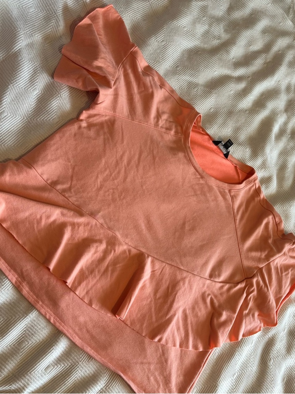 project RUNWAY Coral Ruffle Short-Sleeve Sweatshirt - Picture 7 of 8